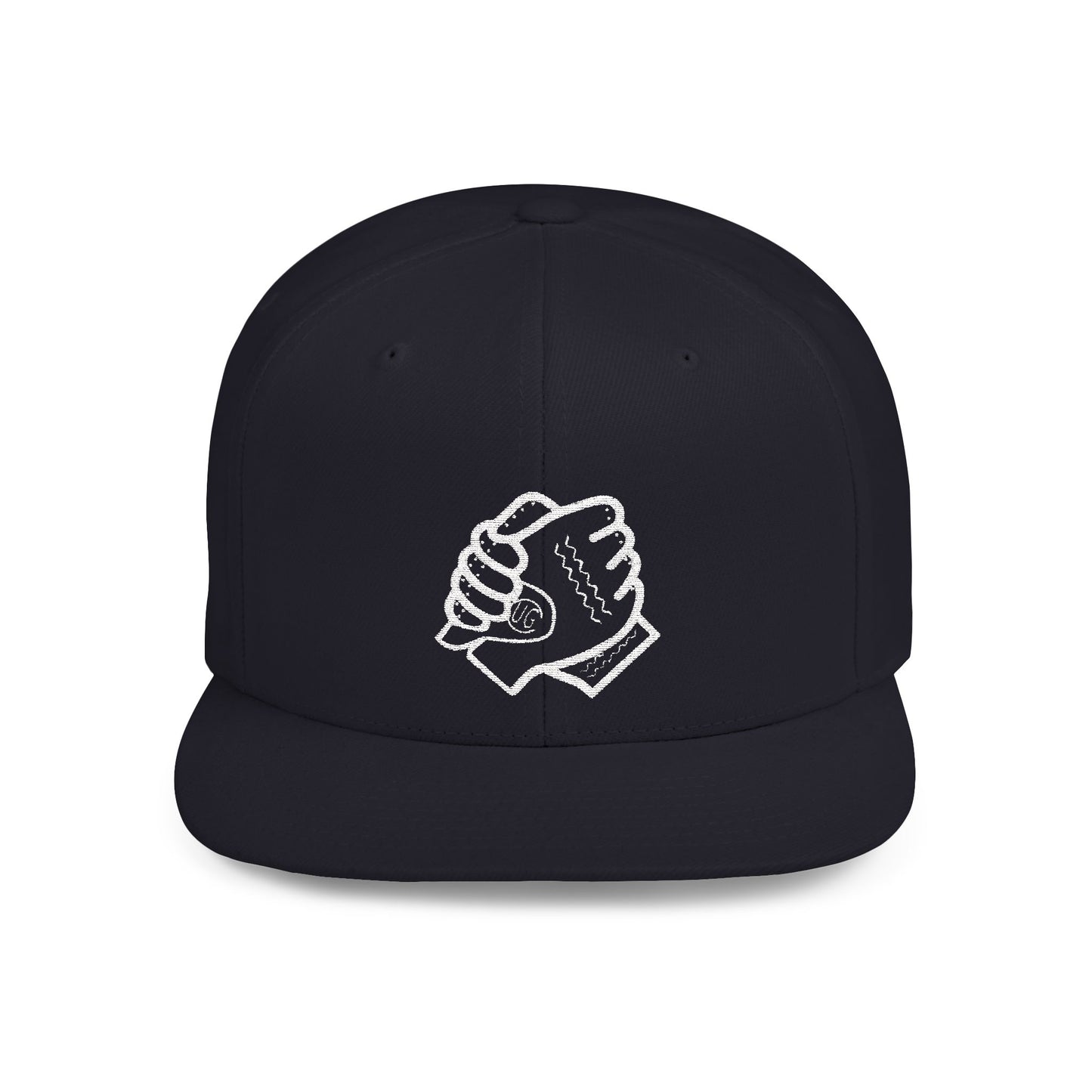 Flat Bill White Logo Snapback Hat