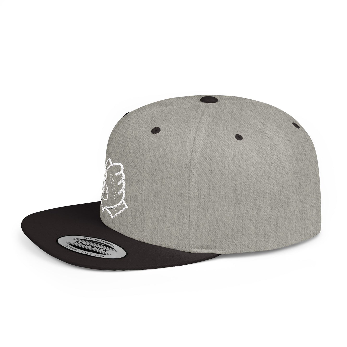 Flat Bill White Logo Snapback Hat