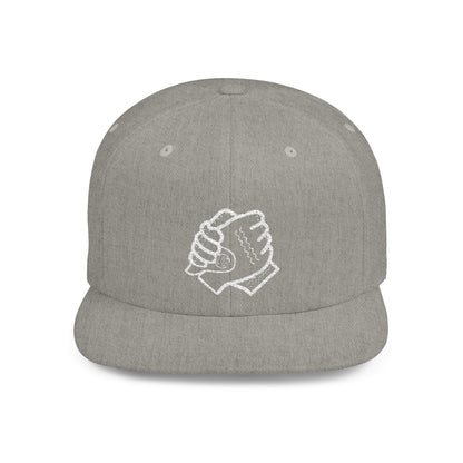 Flat Bill White Logo Snapback Hat