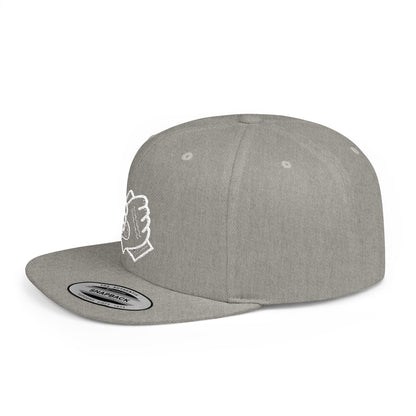 Flat Bill White Logo Snapback Hat