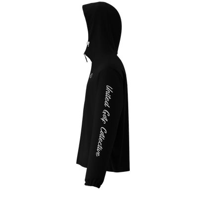 Unisex Full-Zip Hooded Windbreaker Jacket - Water Resistant Black