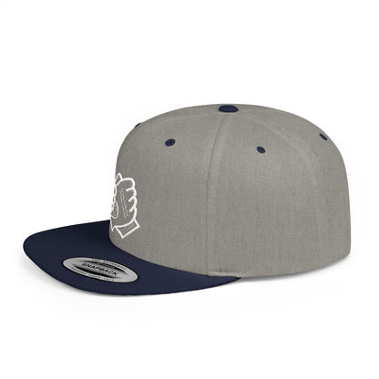 Flat Bill White Logo Snapback Hat