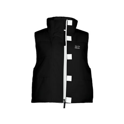 Women's Full-Zip Sleeveless Puffer Vest-Lightweight Black