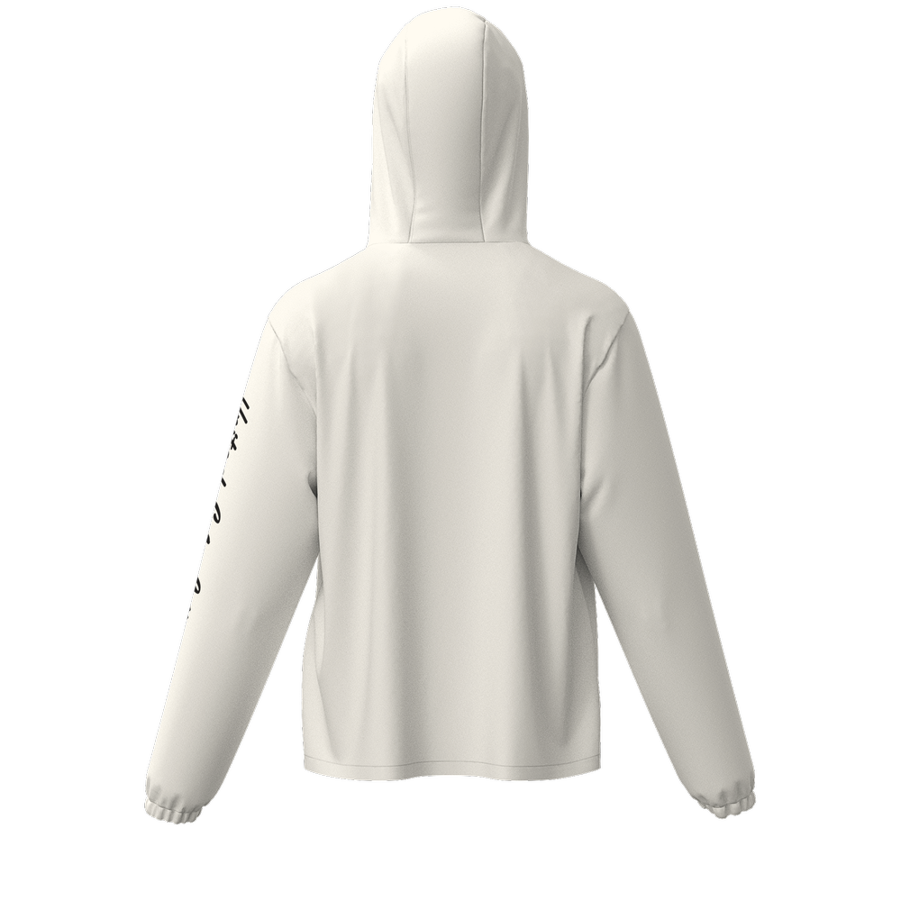 Unisex Full-Zip Hooded Golf Windbreaker Jacket - Water Resistant Offwhite