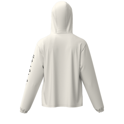 Unisex Full-Zip Hooded Golf Windbreaker Jacket - Water Resistant Offwhite