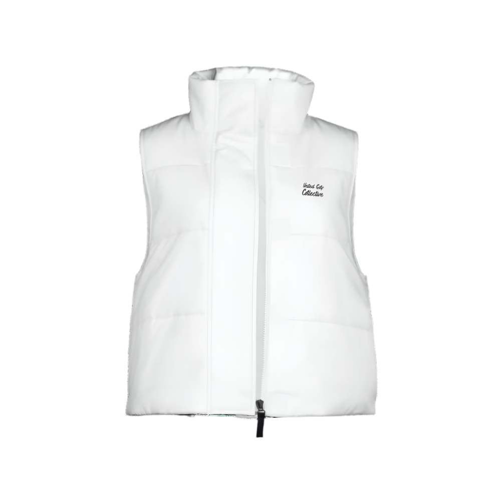 Women's Full-Zip Sleeveless Puffer Vest-Lightweight White