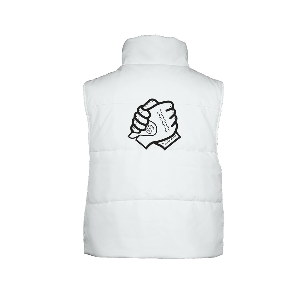 Women's Full-Zip Sleeveless Puffer Vest-Lightweight White