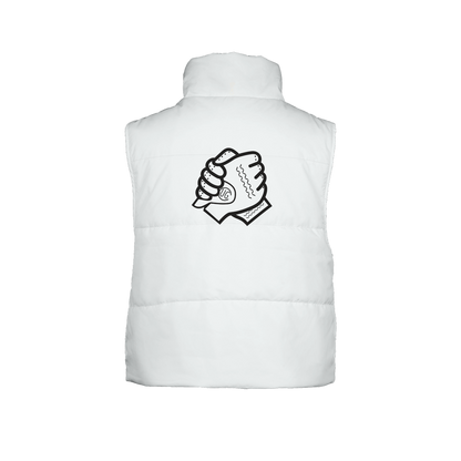 Women's Full-Zip Sleeveless Puffer Vest-Lightweight White