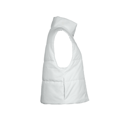 Women's Full-Zip Sleeveless Puffer Vest-Lightweight White