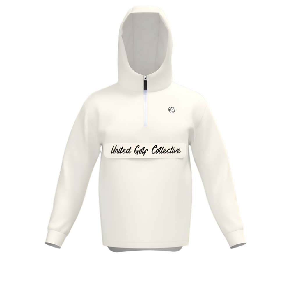 United Golf Collective Quarter Zip Pocket Hoodie Offwhite