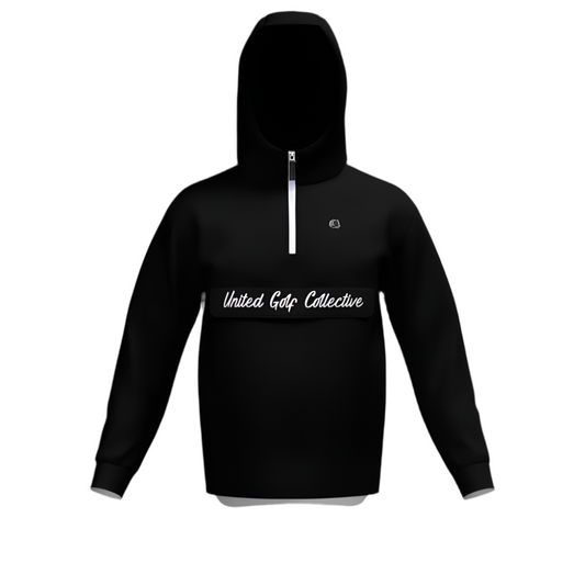 United Golf Collective Quarter Zip Pocket Hoodie Black